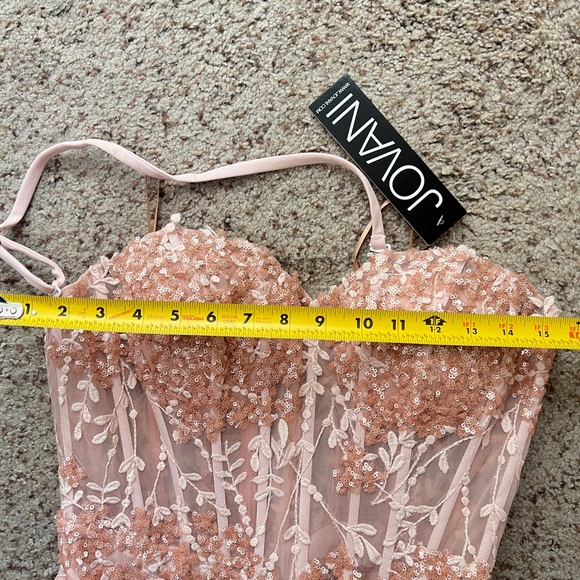 Jovani Blush Mermaid Sleeveless Sequin Sheer Corset‎ Formal Long Prom Gown SZ 10 - Picture 4 of 12